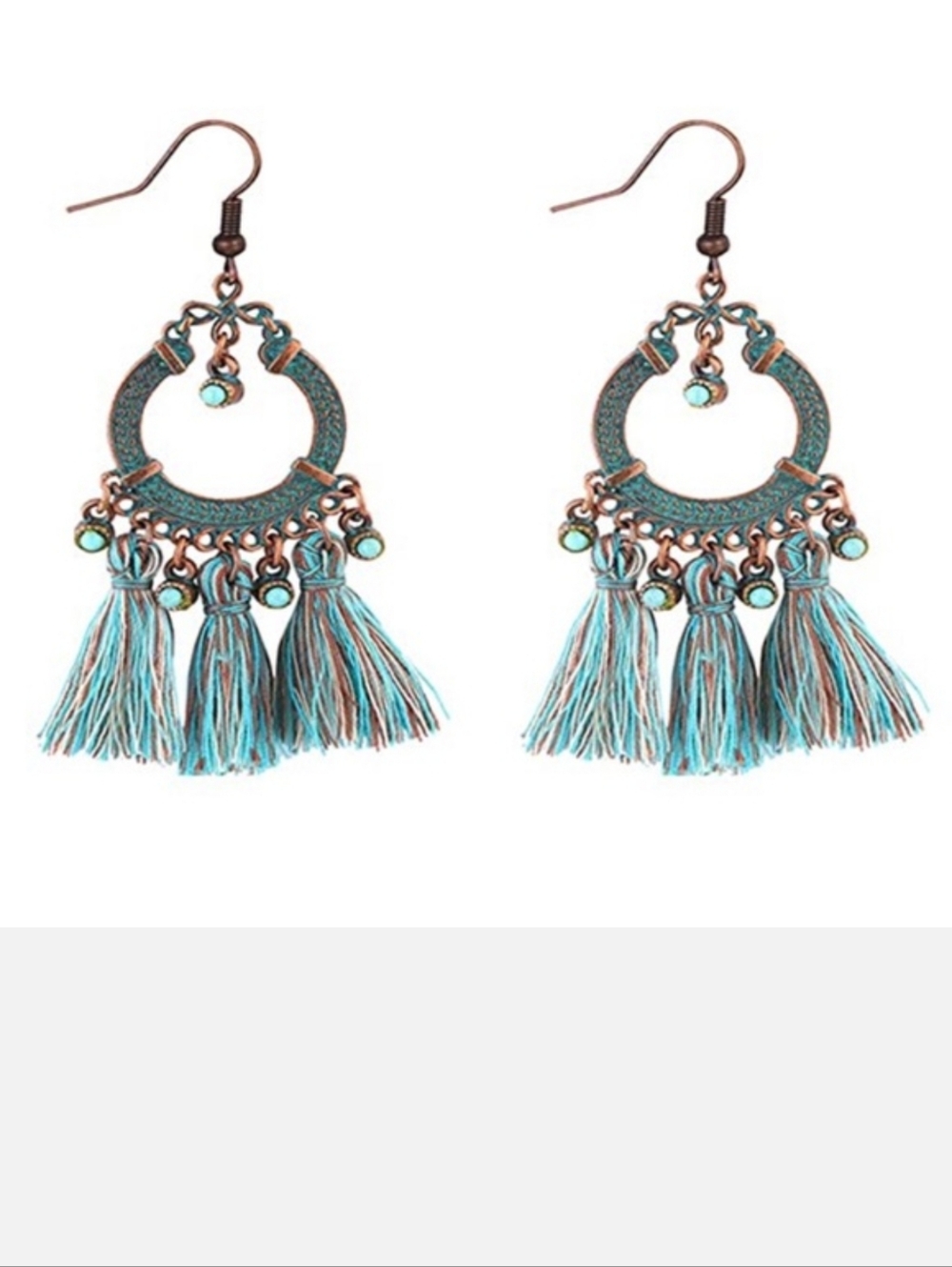 Vintage Turquoise Tassel Earrings